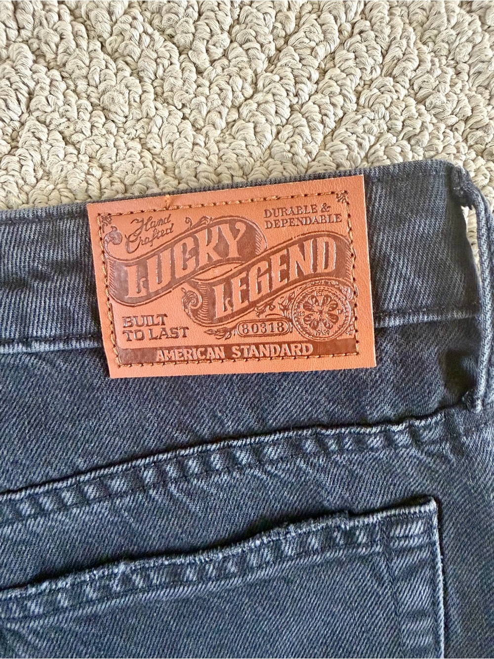 Lucky Brand The Baggy Black Embroidered Cutout Flower Jeans Boho - Picture 6 of 8